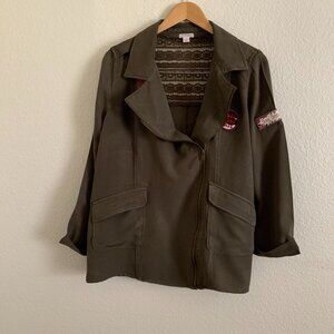 Xhilaration Good Vibes Applique Jacket